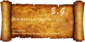 Burdovits Gerle névjegykártya